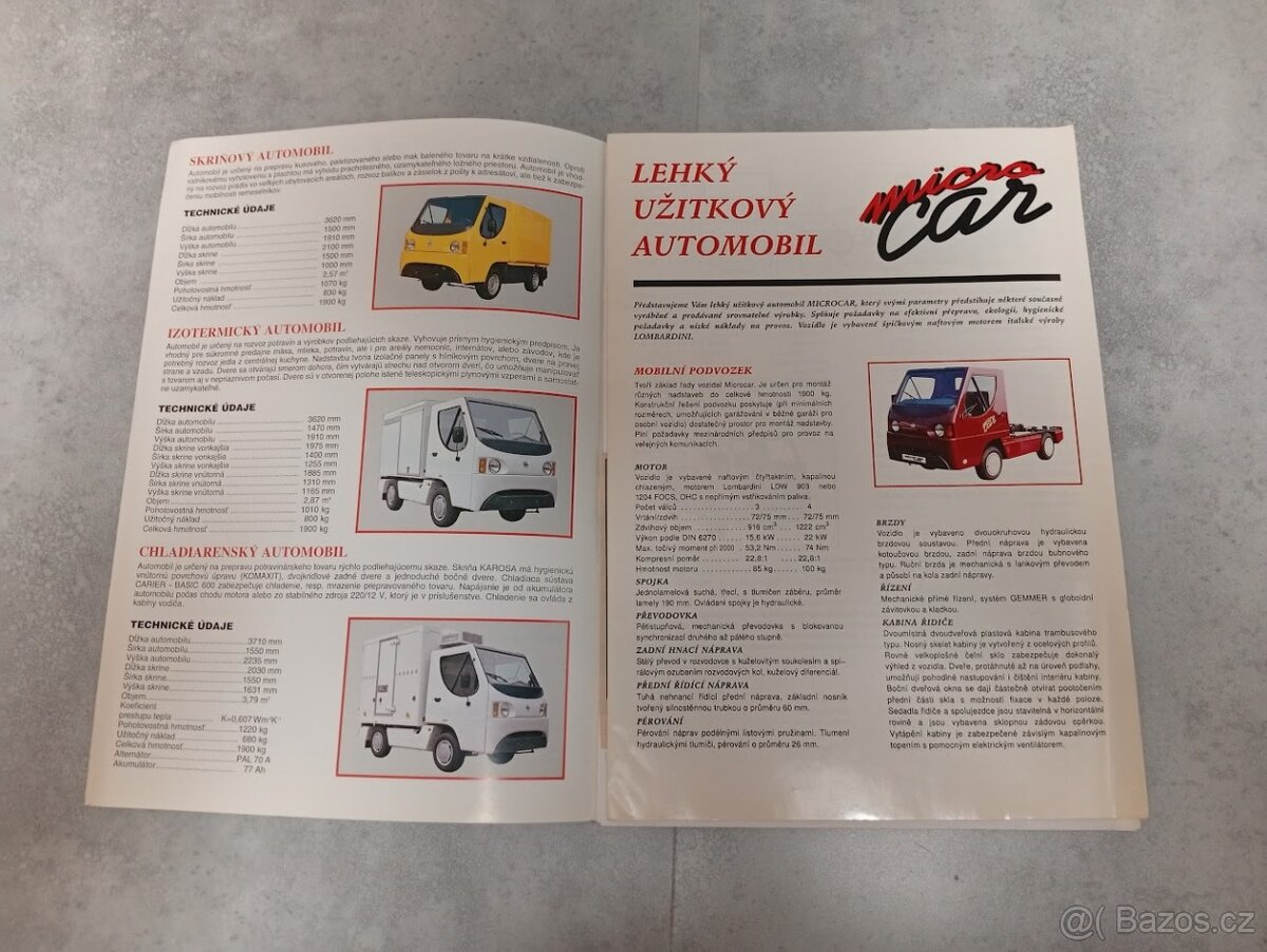 TAZ Microcar - prospekt - ceníky TAZ 1500 - 2