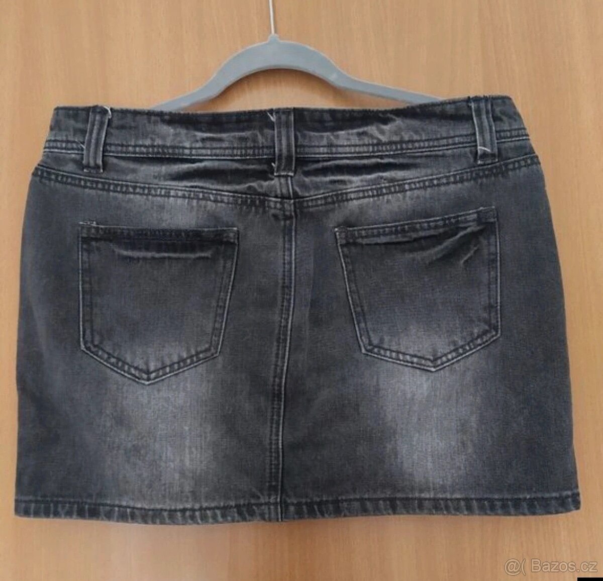 Šedá džínová minisukně M - 2