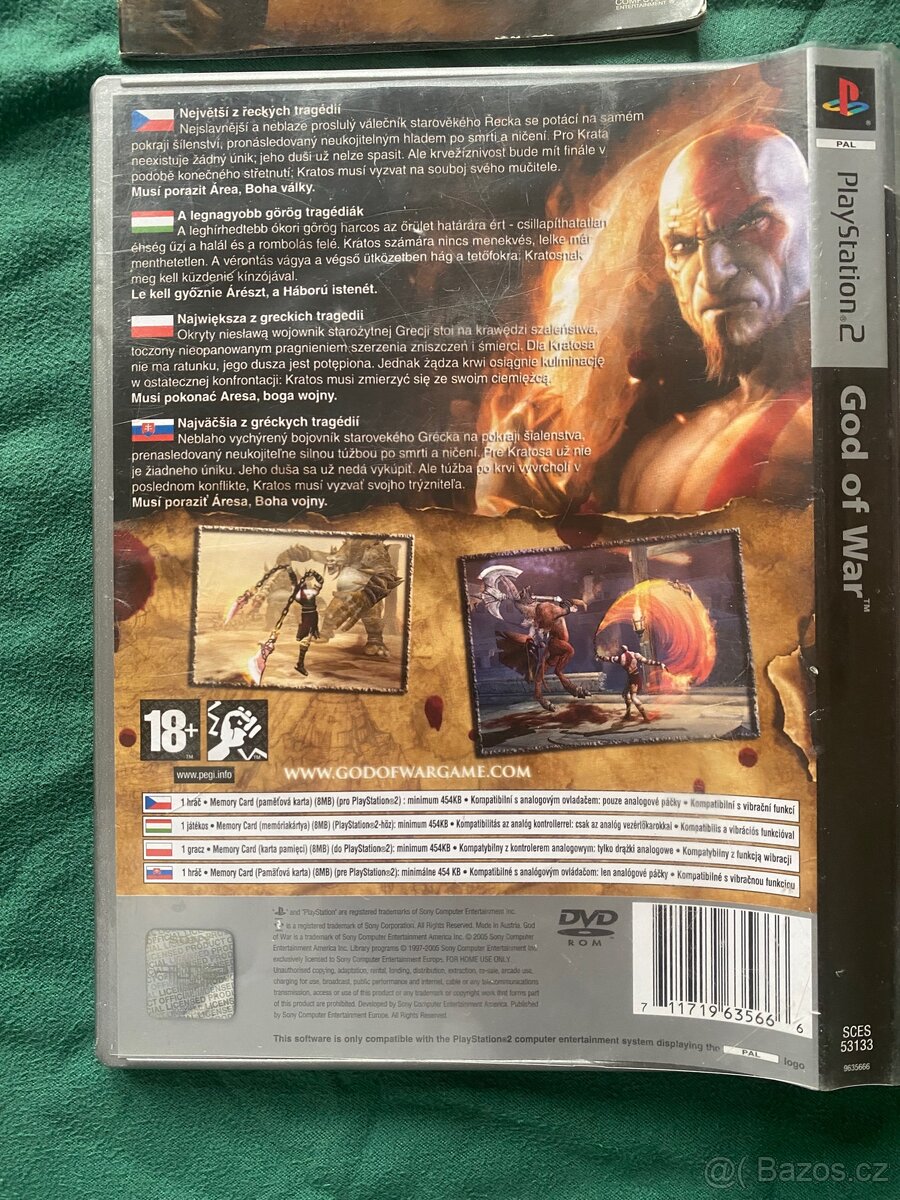 PS2 God of War CZ obal - 2