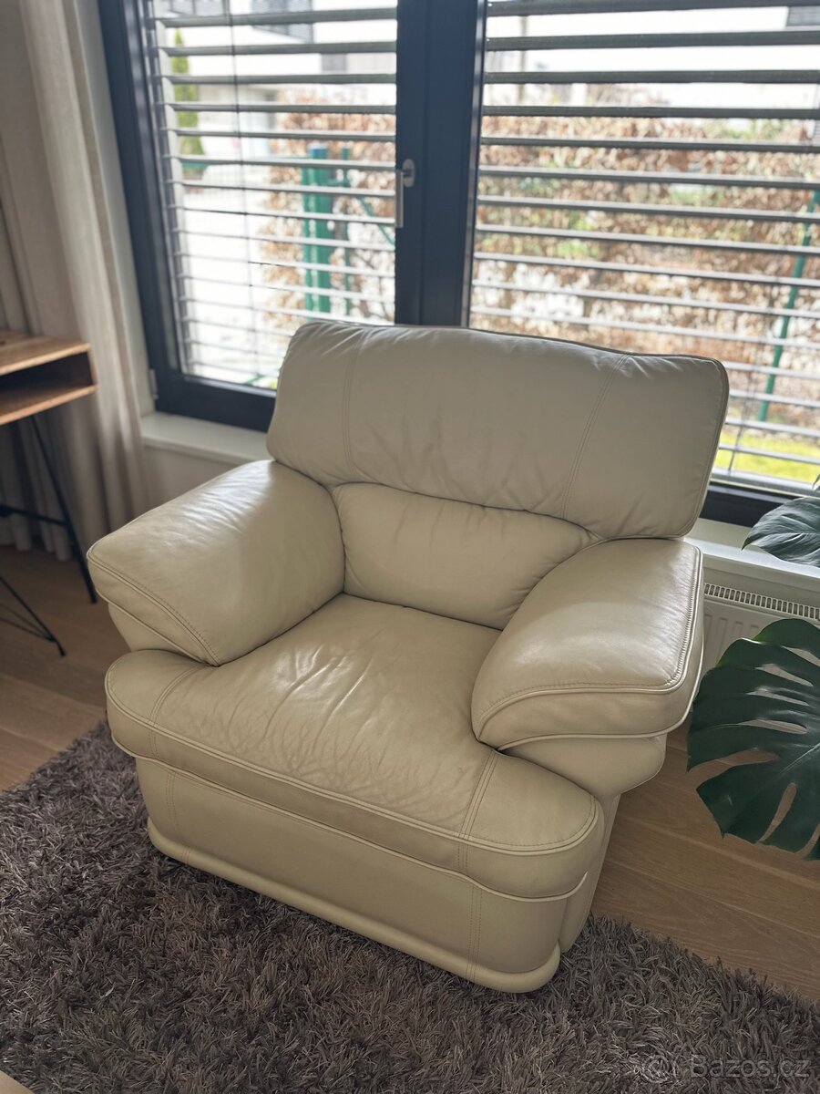 Luxusní kožené polohovací kreslo - 2