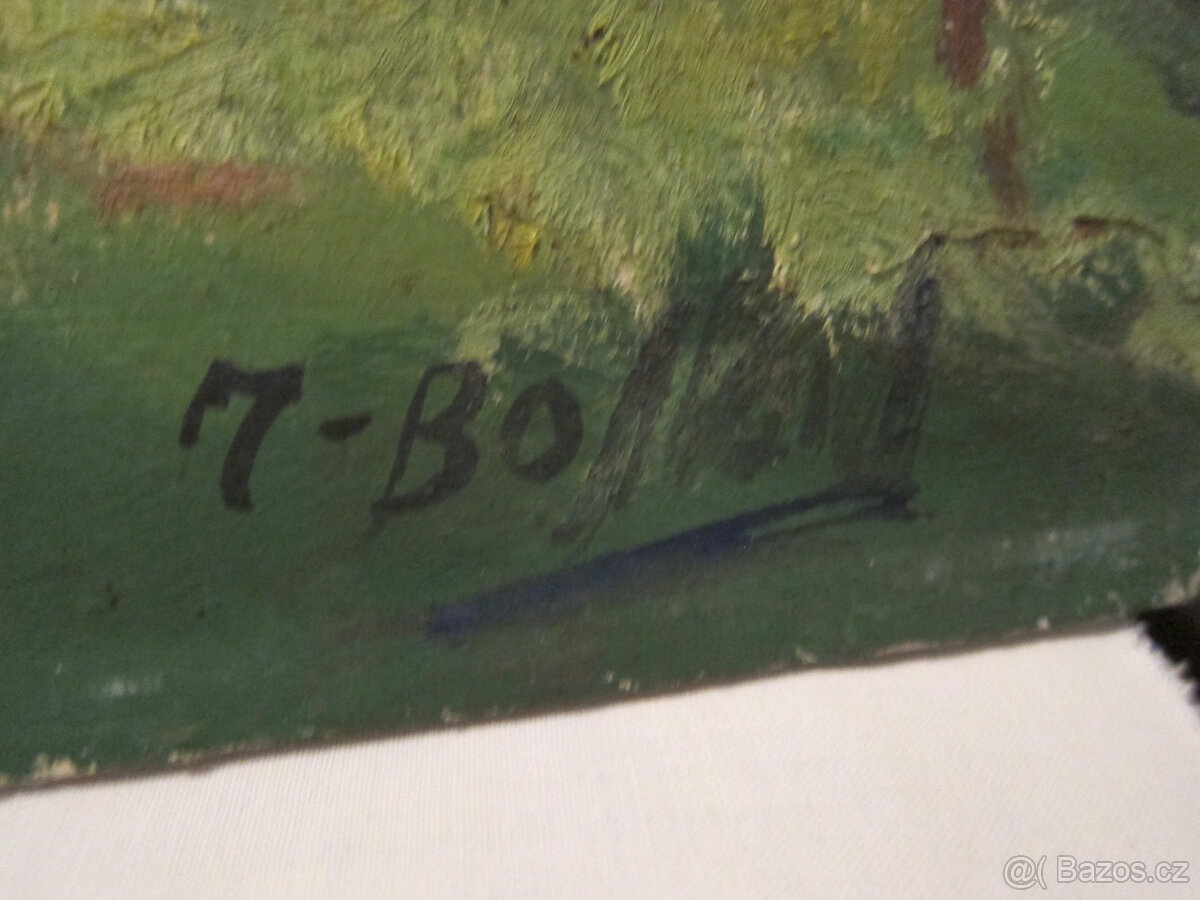 obraz krajina - olej na kartonu, signováno Volkov - 2