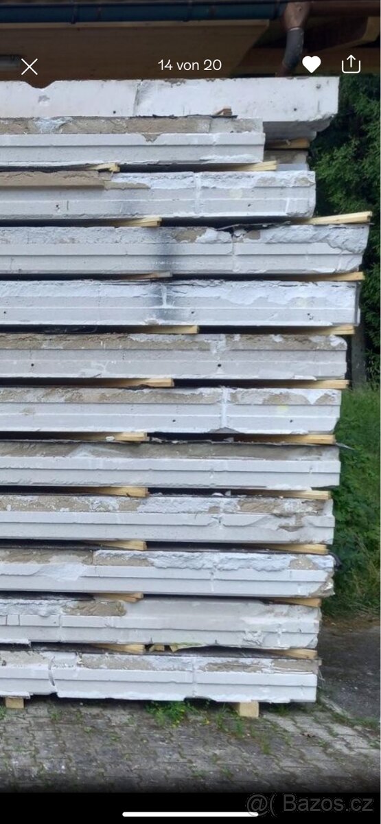 Ytong Xella,samonosne stropni panely 5 m delka - 2