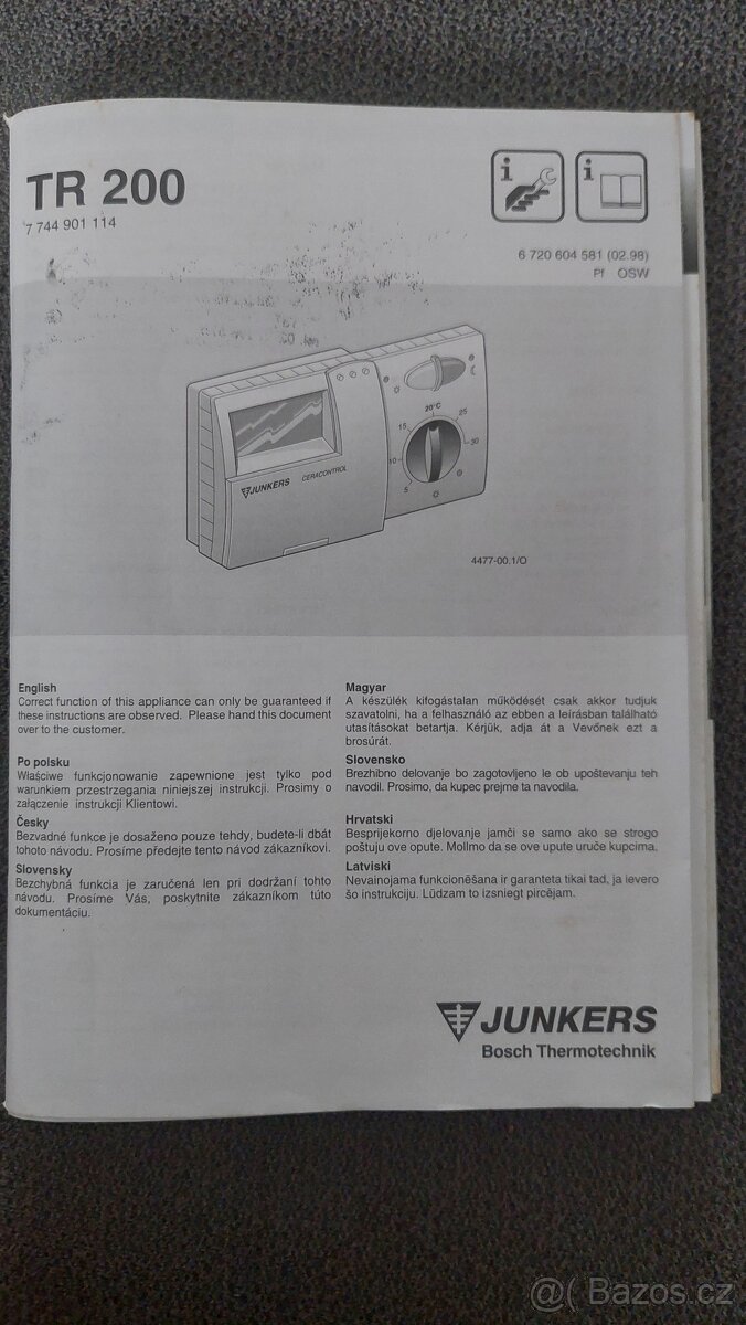 Regulátor Teploty Junkers - 2