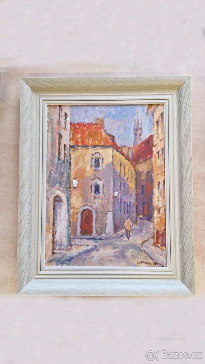 Obraz Kožná ulice olej 40x30 s věnováním - 2
