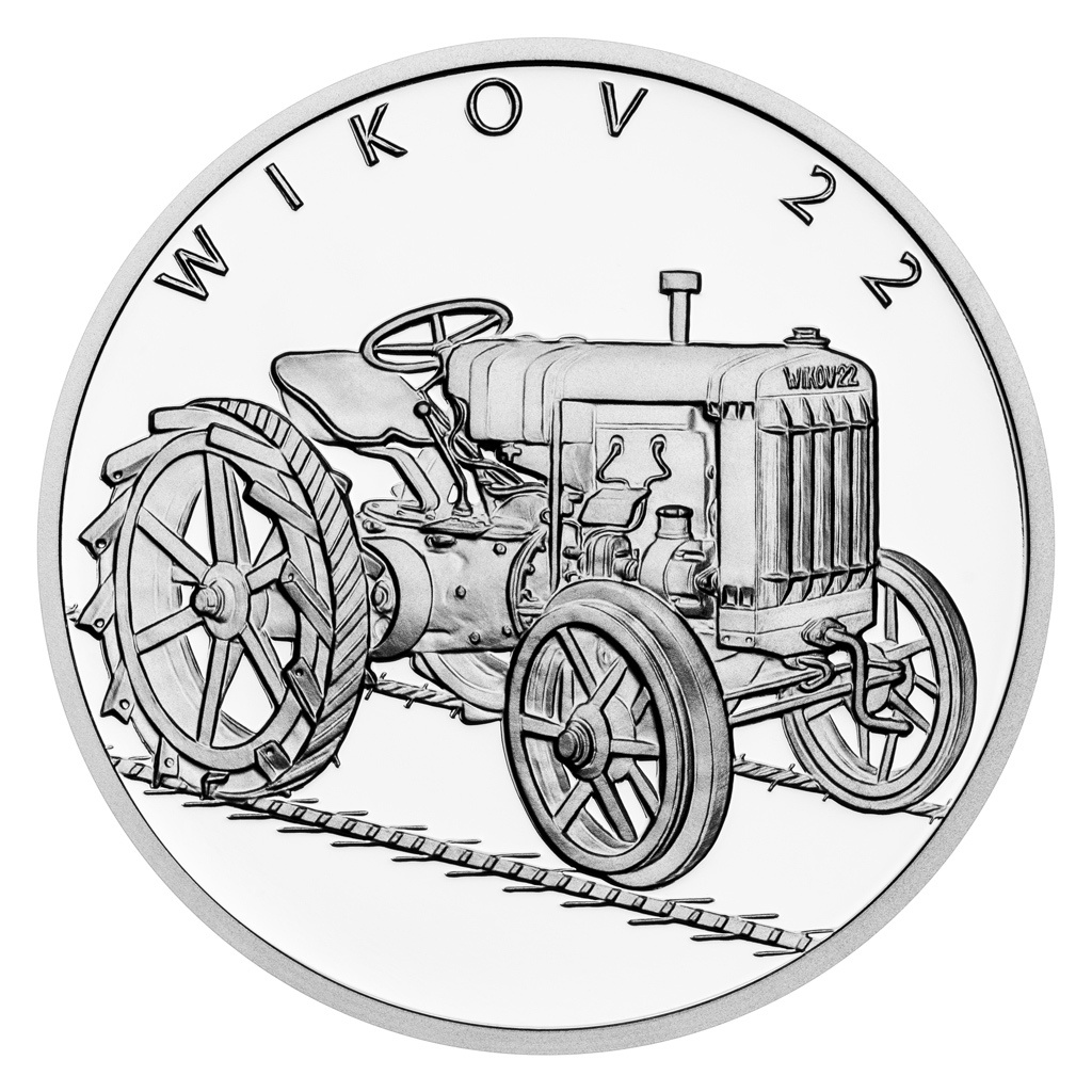Stříbrná mince Na kolech - Traktor Wikov 22 proof - Novinka - 2