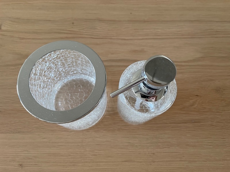 Dávkovač mýdla + dóza, materiál sklo, sleva 70% - 2