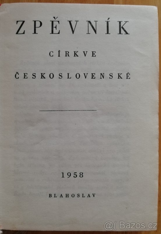 Prodám Zpěvník Církve Československé - 2