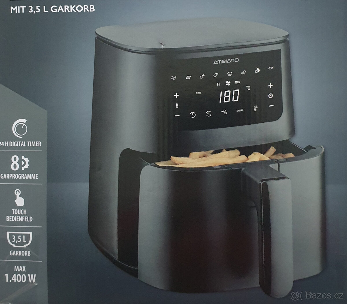 Fritéza horkovzduch,1400W,3,5litr,digitál,8 program, Německo - 2