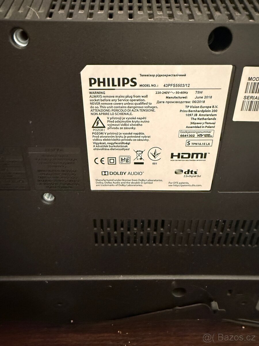 Televize Philips 107cm - 2