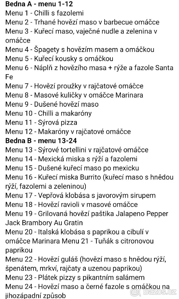 MRE Americká bojová dávka potravin - 2