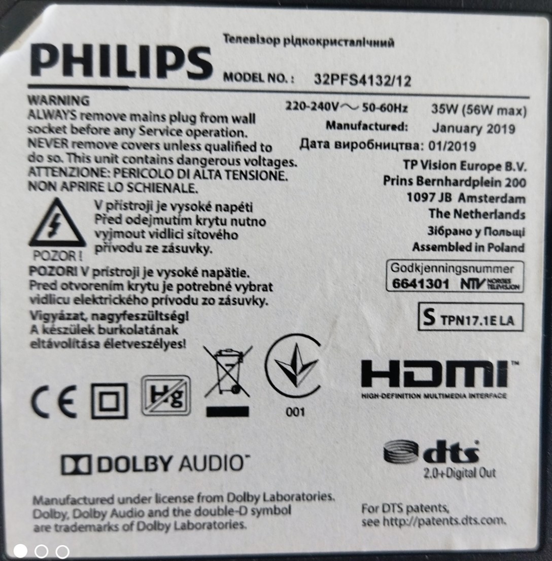 TV Philips 32PFS4132/12 - 2