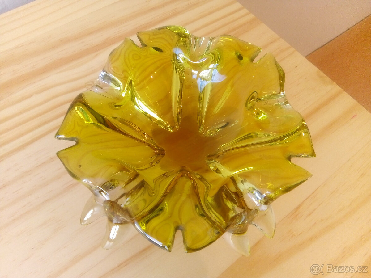 Popelník z hutního skla, ruční výroba - 2