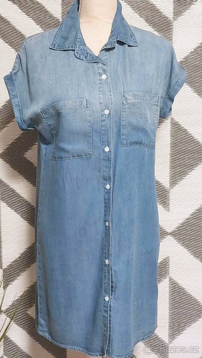 LEHOUNKÉ LETNÍ ŠATY-DŽÍNS EFEKT-ZILCREMO-vel. S - 2