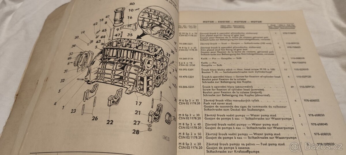 Škoda 1000 MB -- seznam náhradních dílů na Š1000 - 2