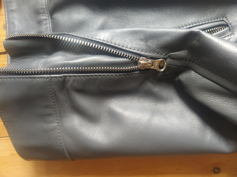 pánská kožená bunda šedá - 2