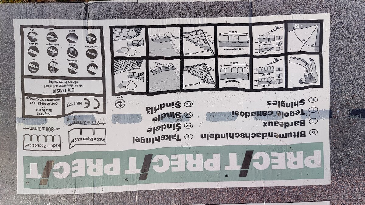 Asfaltový šindel PRECIT obdélník břidlice balení 2 m² - 2