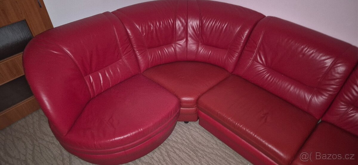 Kožená sedaci souprava. - 2