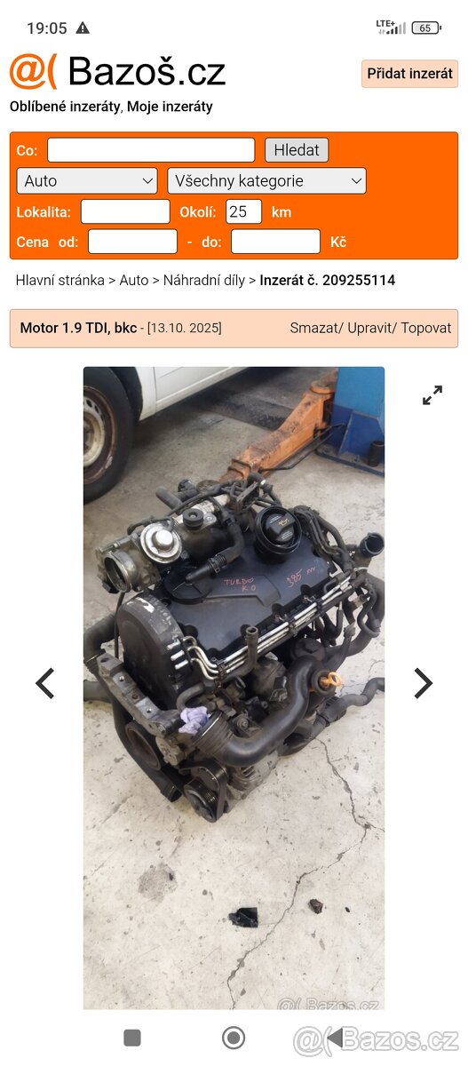 Motor 1.9TDI 77kw - 2