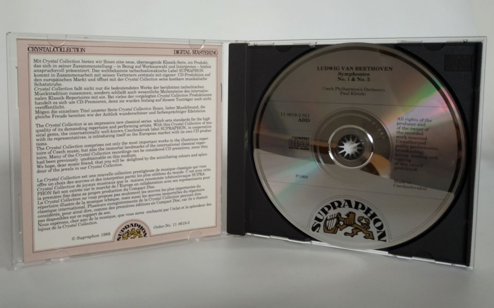 CD BEETHOVEN - 1. a 5. Osudová, 1988, 58:06 min - 2