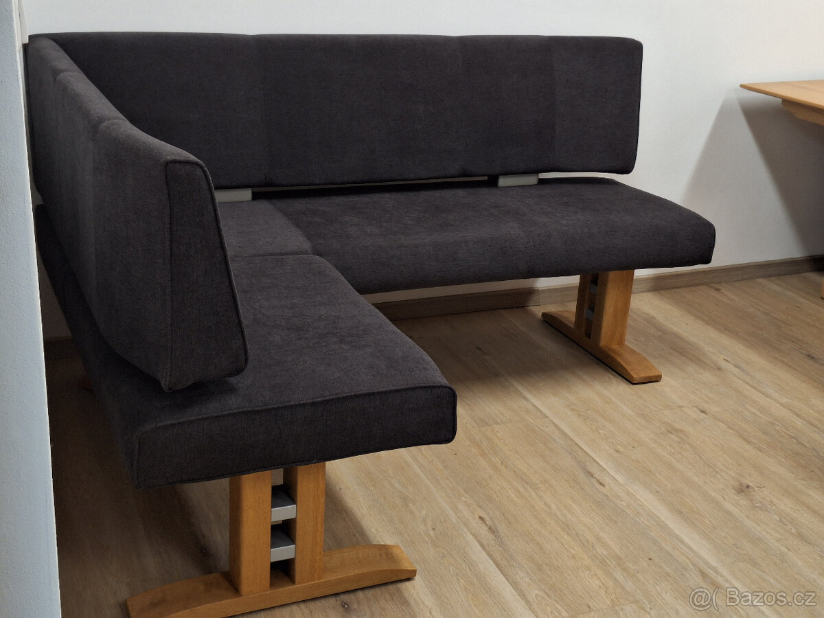 Nová jídelní rohová lavice polstrovaná Grafit – šedá - 2