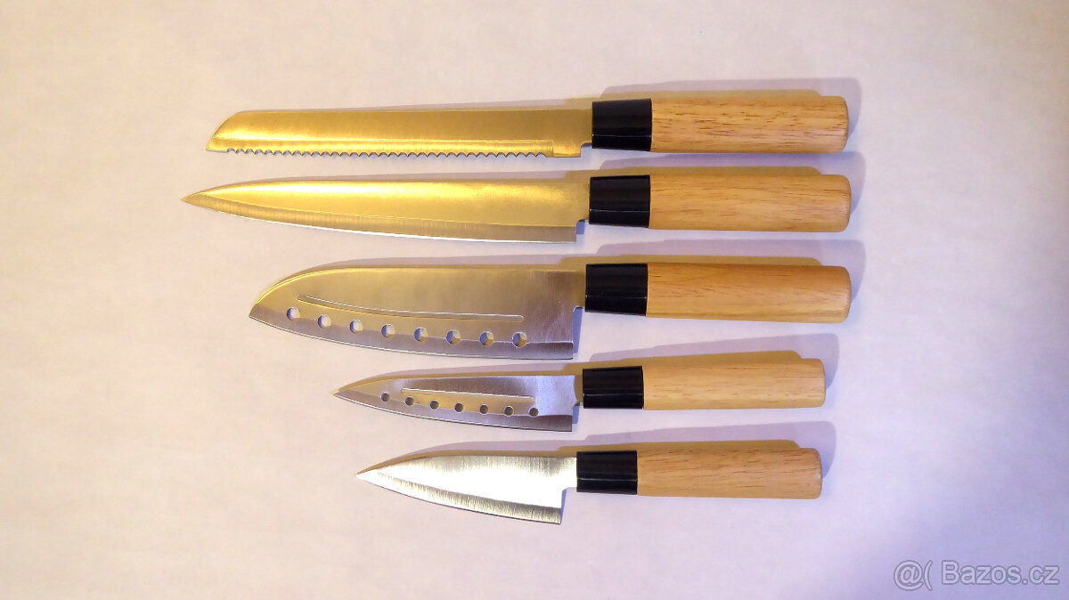 B349_ Kuchyňské nože a stojánek, nové - 2