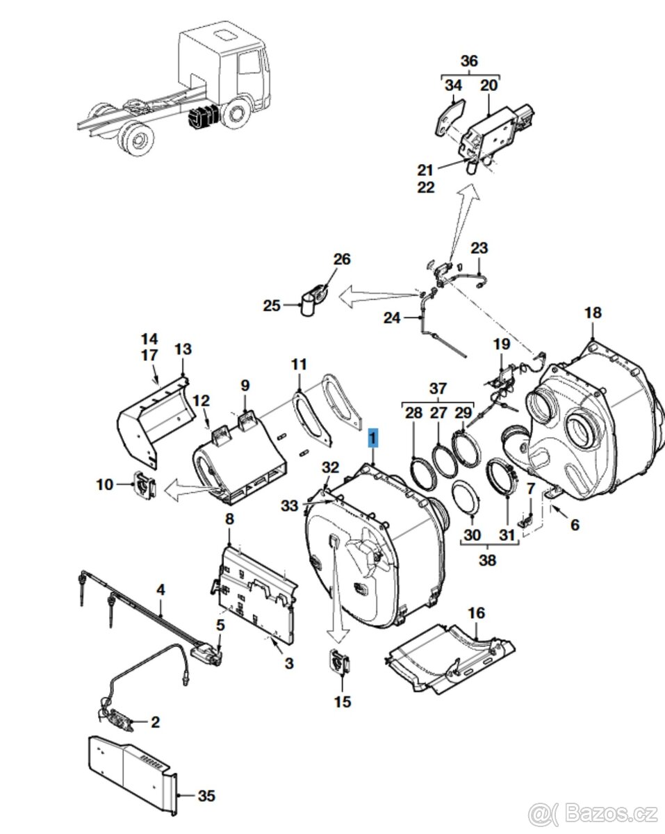 Výfuk - SCR katalyzátor + jednotka DPF DAF XF E6 106 460 - 2