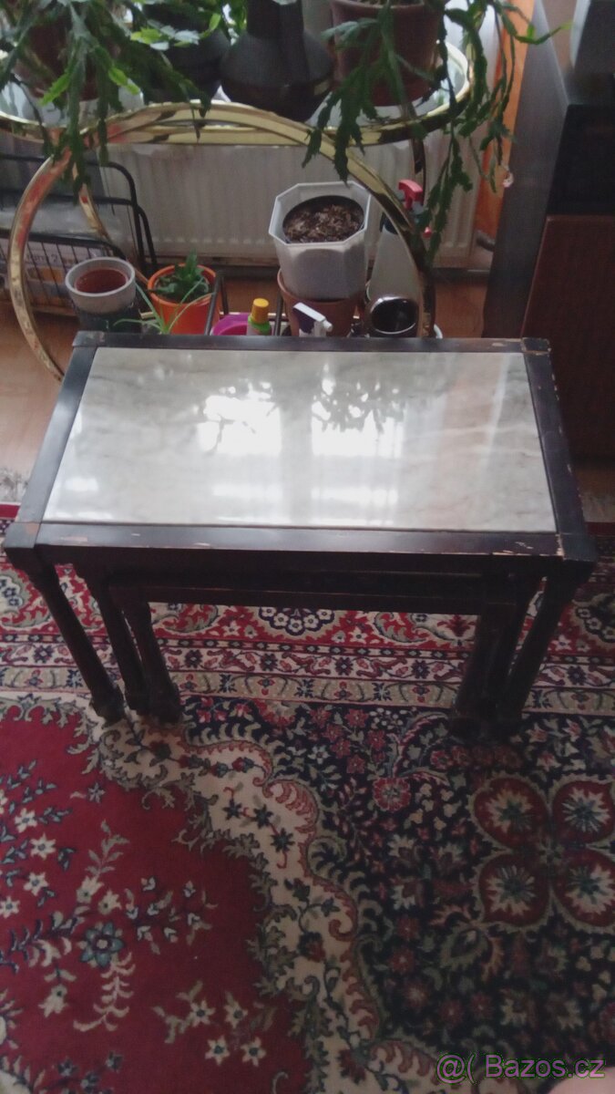 servírovací - konferenční stolek Mramor deska - 2