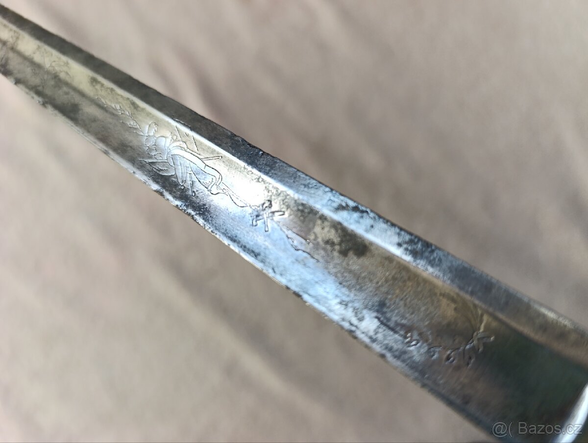 Francouzský gravírovaný důstojnický kord - 1790-1820 - I.C.B - 2