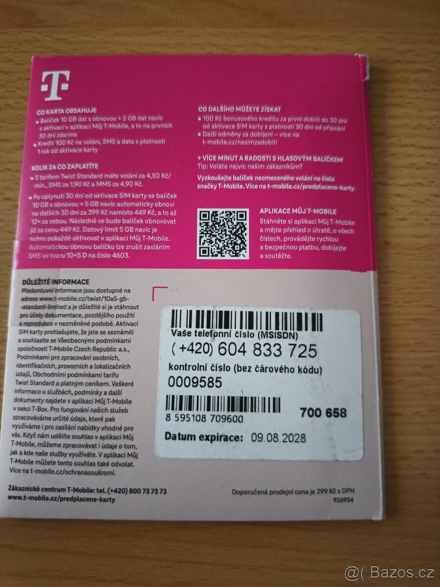SIM karta T-mobile 15GB dat - 2