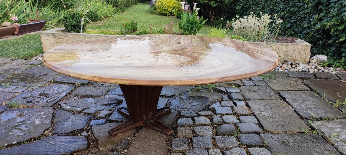 Mramorový konferenční stůl průměr 130cm - 2