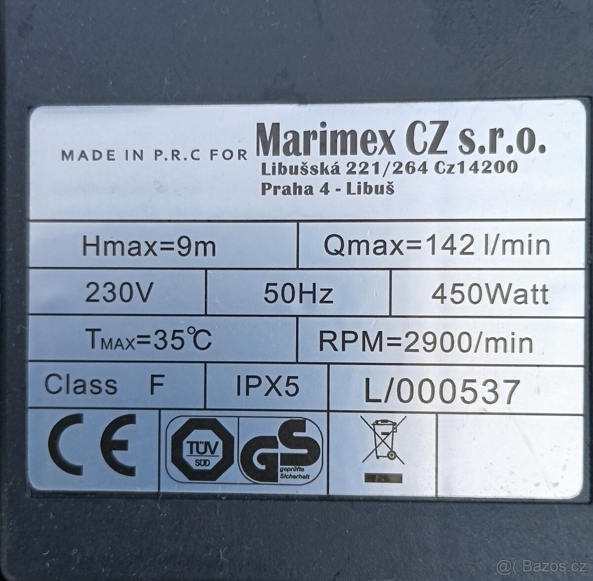 Prodám filtraci Marimex ProStar 6 včetně čerpadla - 2