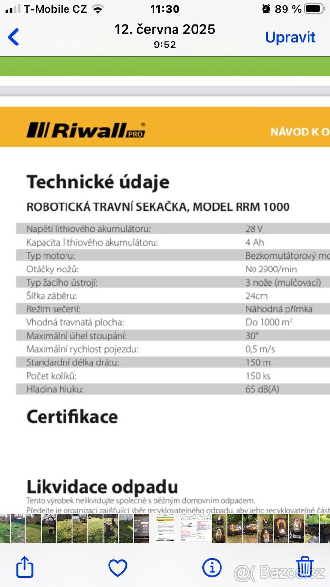 Prodám 2 x robotických sekačku Riwall - 2
