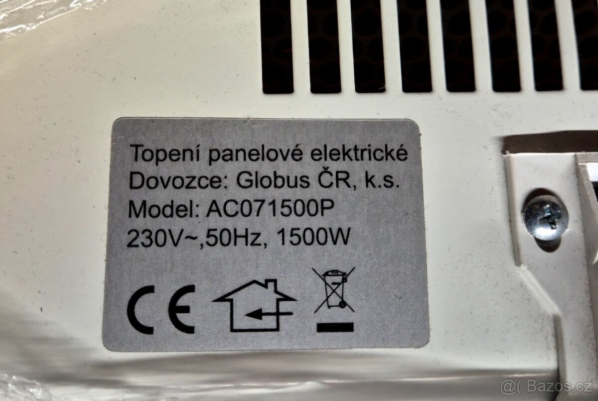 Elektrické panelové topení (konvektor)1.500W - 2
