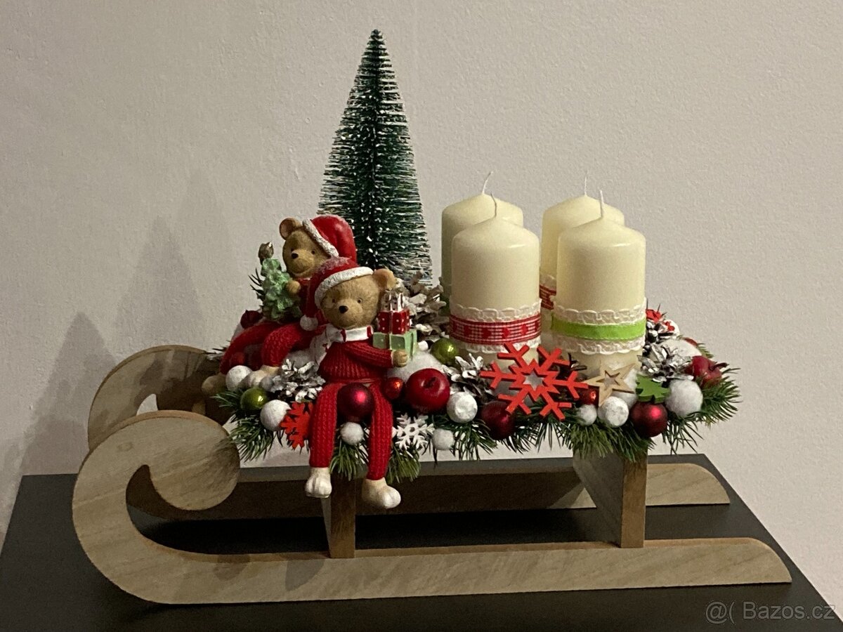 Adventní sáně (věnec) - 2