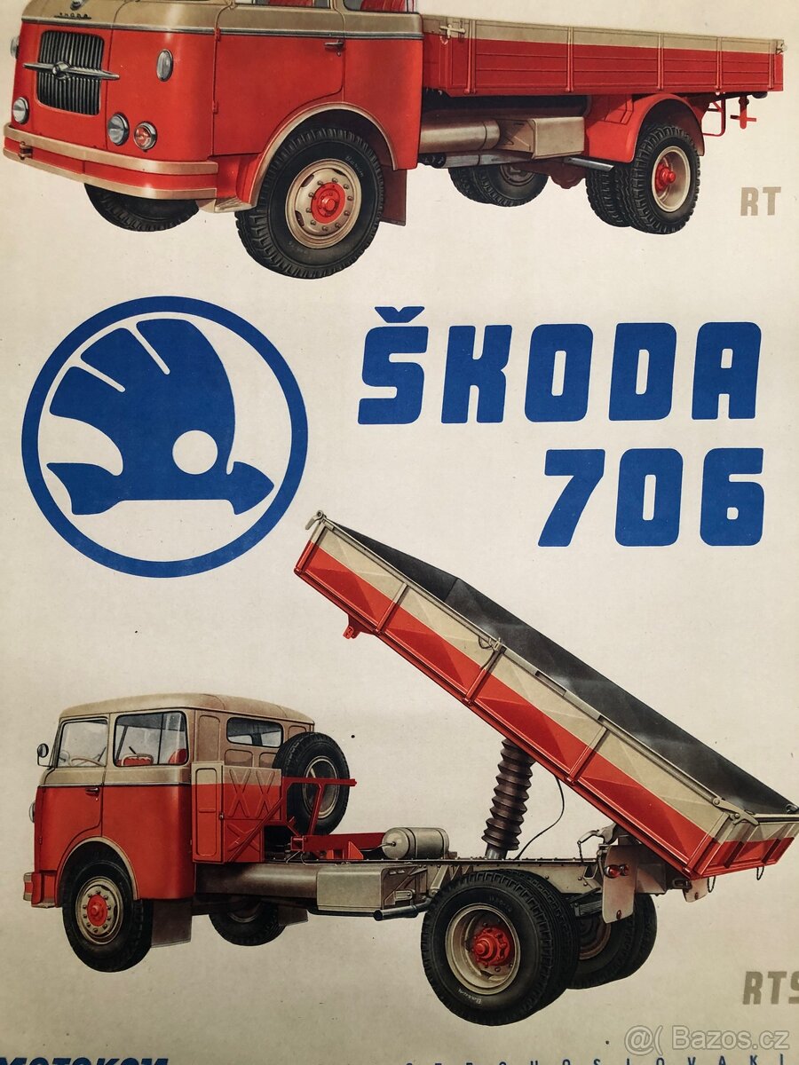 ŠKODA 706 RT + RTS- PLAKÁT, starý tisk - 2