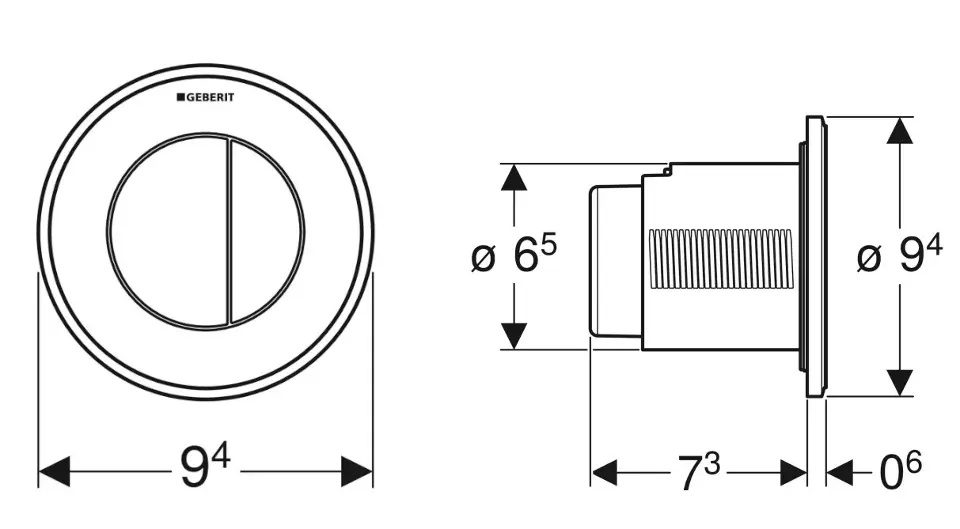 Geberit - oddálené tlačítko typ 10 - 2