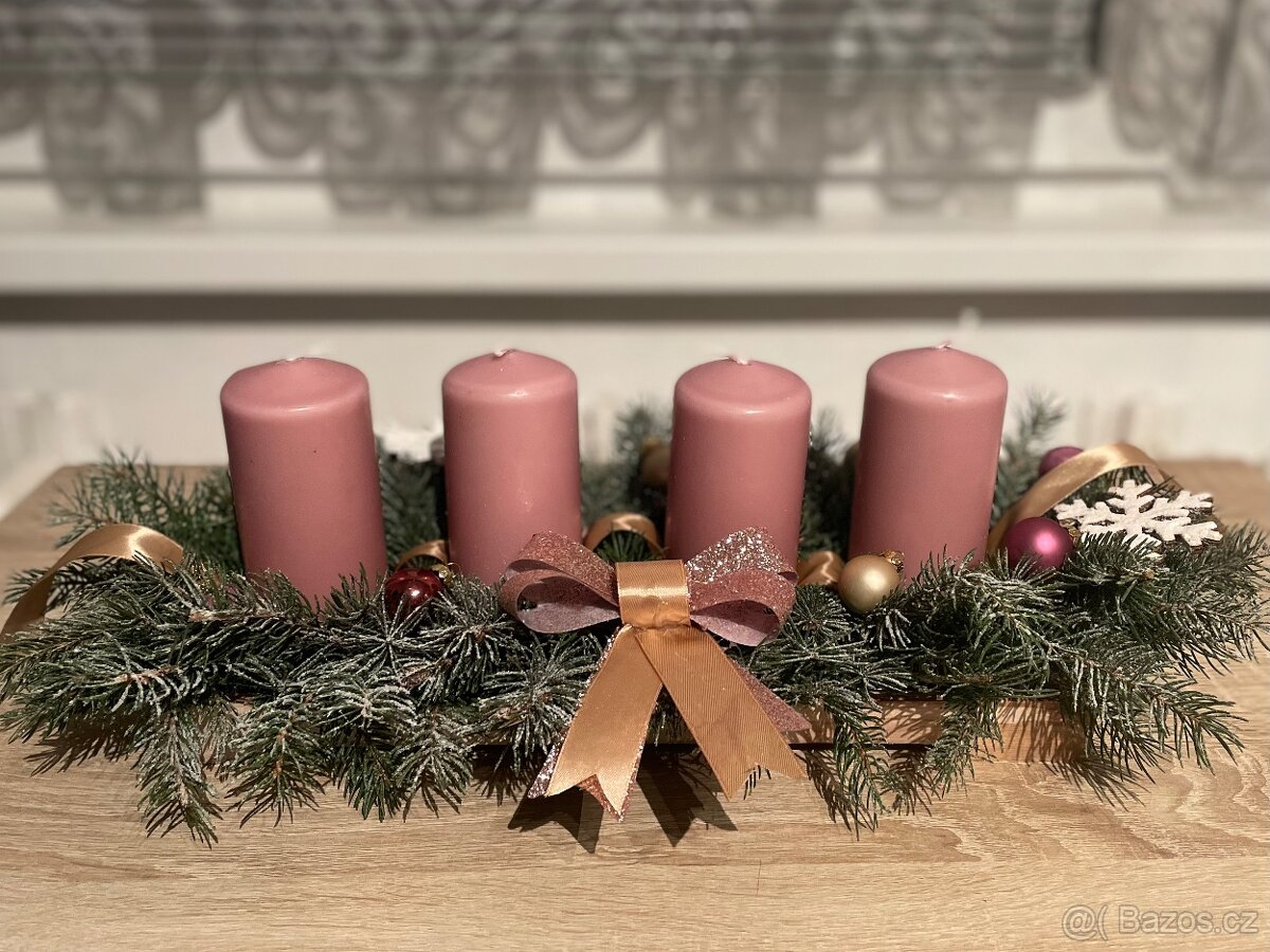 Adventní svícen - mašle - 2