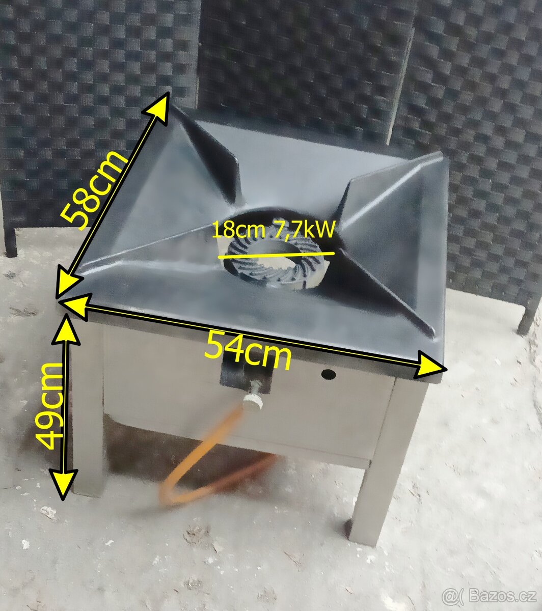 Plynová stolička gastro 7,7kW nerez /litina na PB - 2
