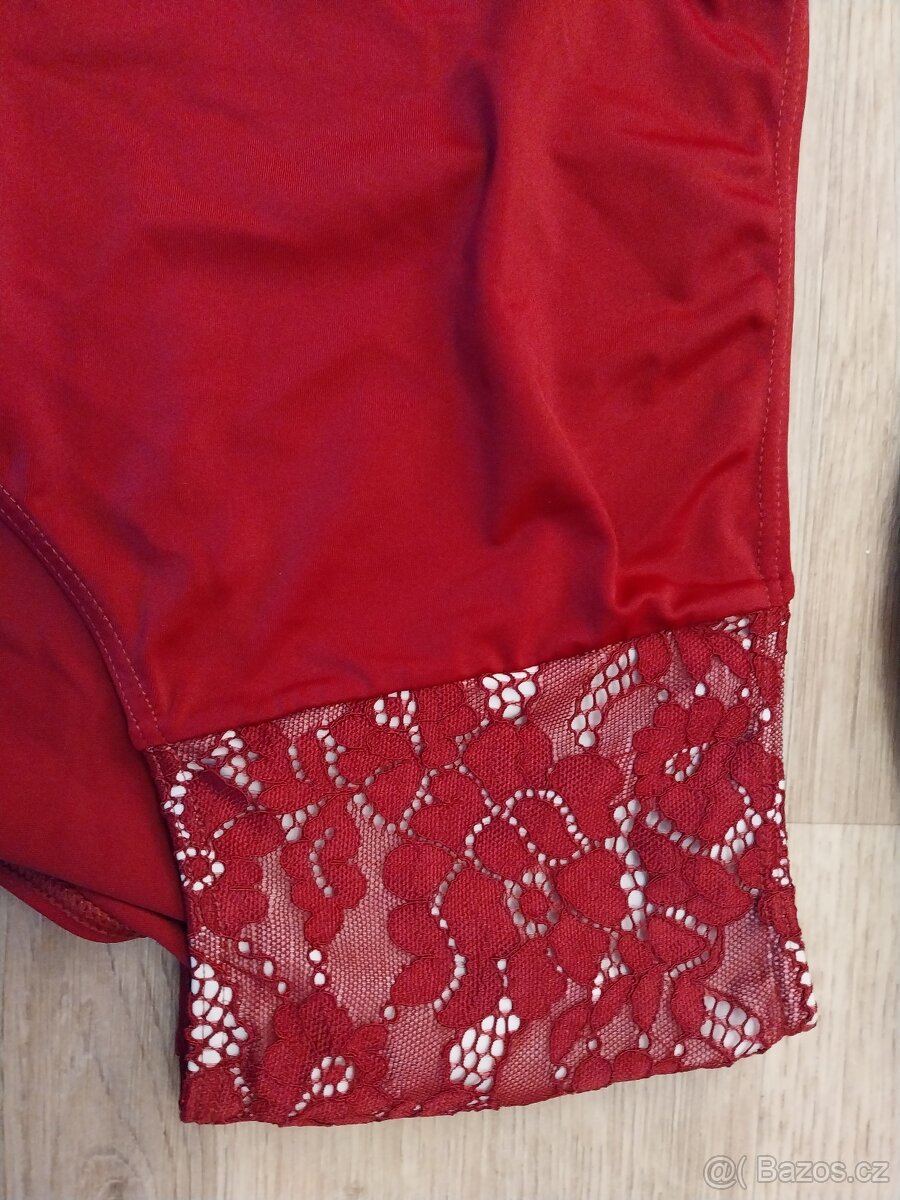 Plavky dvoudílné dámské vínová barva vel.46 - 2