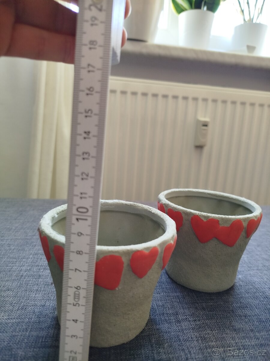 Šedé keramické obaly na květináče - 2