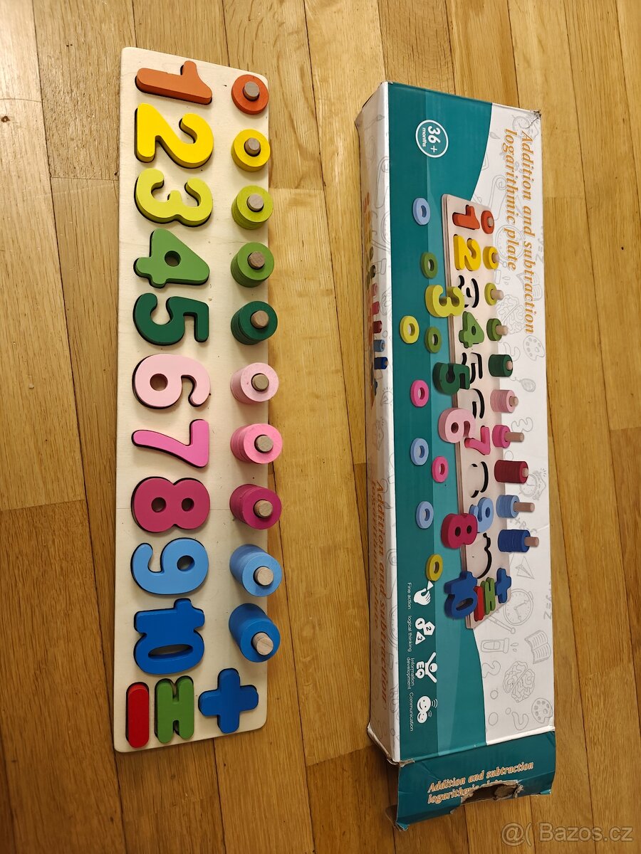 Dřevěná vkládačka čísla - 2