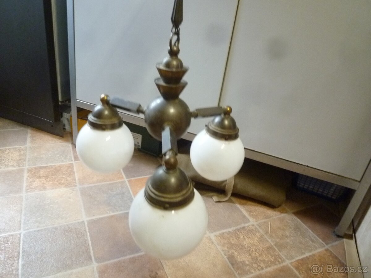 1920 starý mosazný lustr - 2