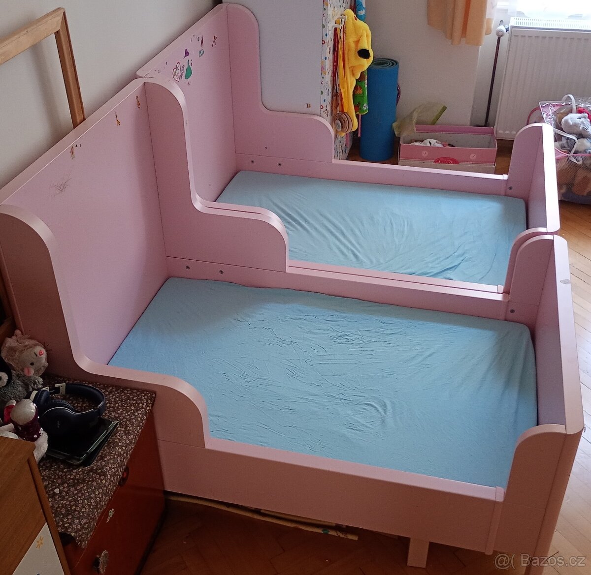 Rostoucí postel Ikea BUSUNGE světle růžová - 2