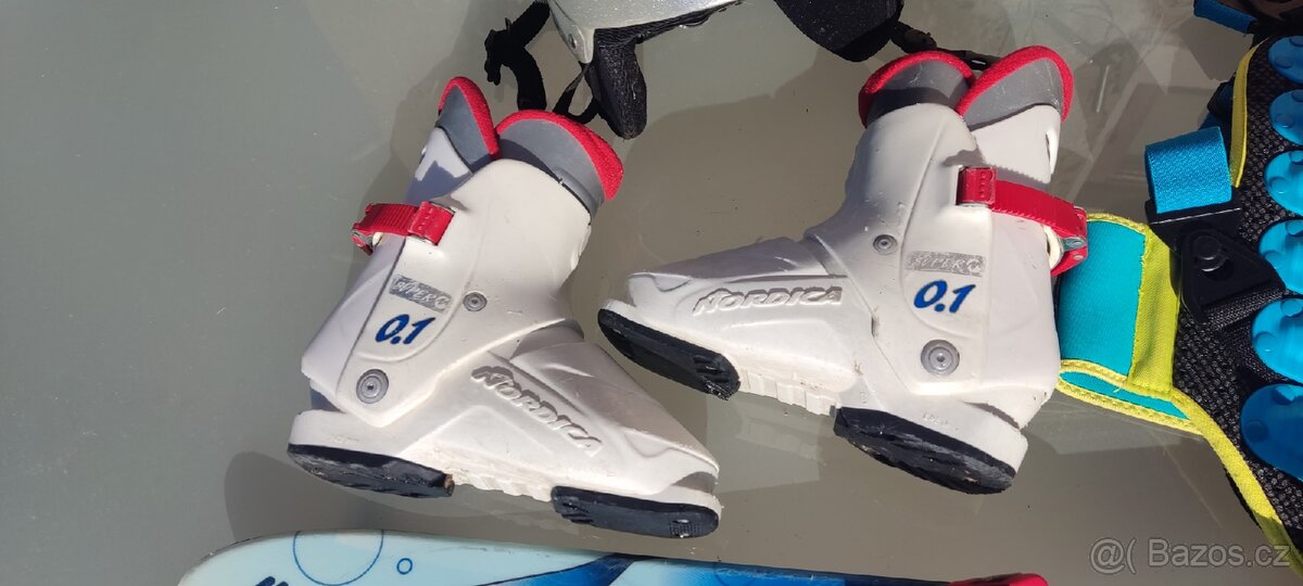 Dětské lyže, lyžáky, helma a páteřák - 2