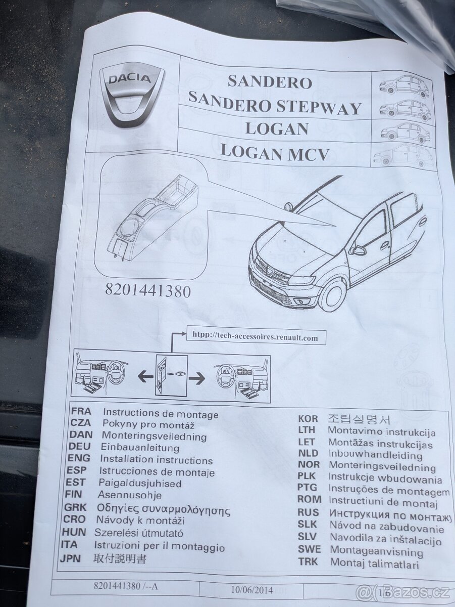 Středový panel originál Dacia Sandero II / Logan II 12- - 2