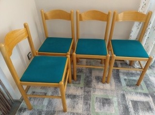 Židle 4 ks zelená barva polstru - 2