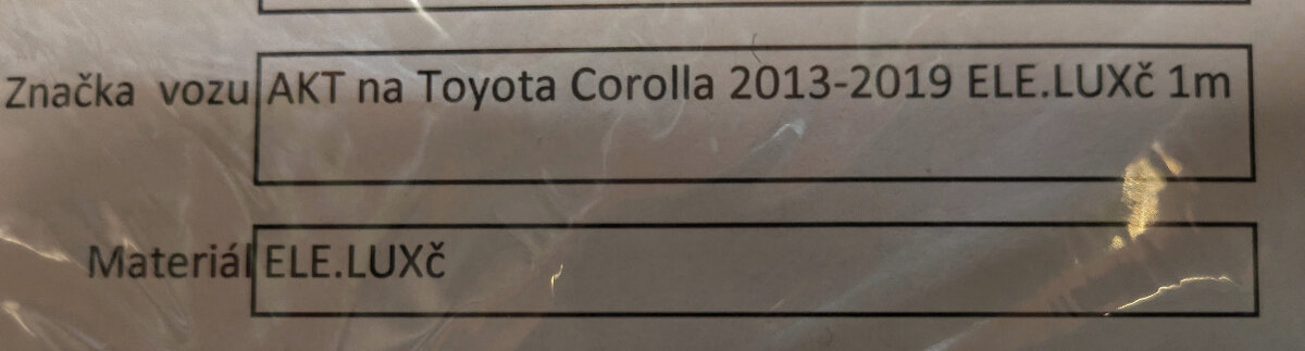 Textilní koberec Toyota Corolla 2013-2019 jen řidič - 2