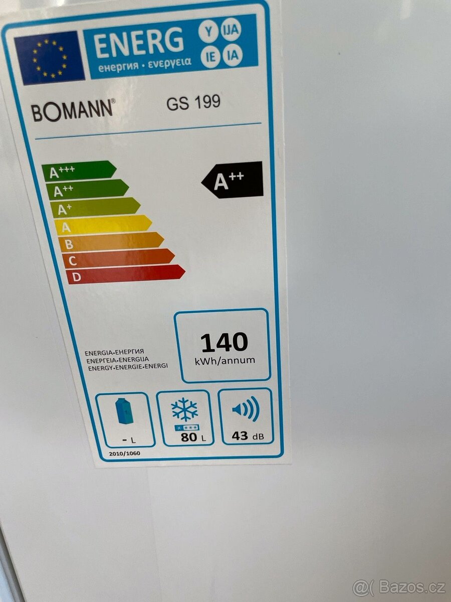 praktický úzký 55cm mrazák třída A+ - 2