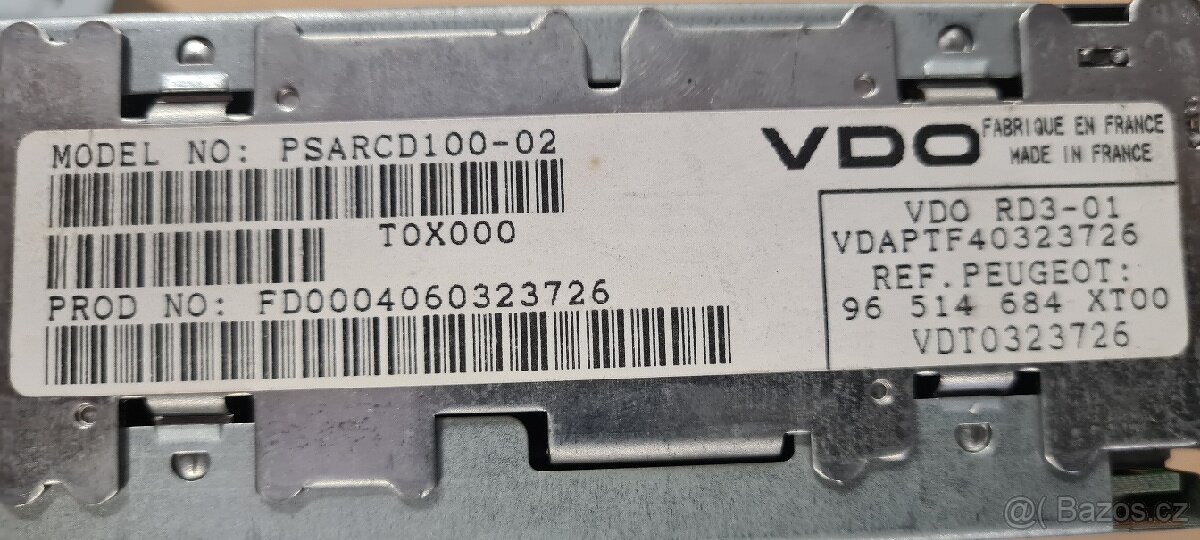 Originalní autoradio Peugot VDO - 2