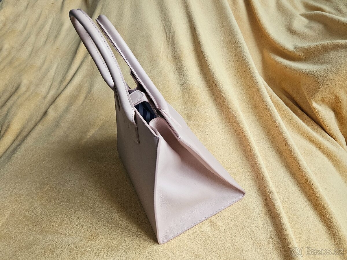 Světle růžová kožená kabelka Patrizia Pepe - 2